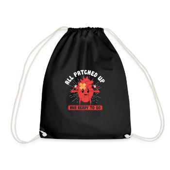 Open Heart Surgery Heart Surgery Survivor Gift - Turnbeutel - Schwarz - Vorne
