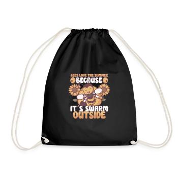 Honey Bee Beekeeping Beekeeper Honeybee Beekeeping - Drawstring Bag - black - Front