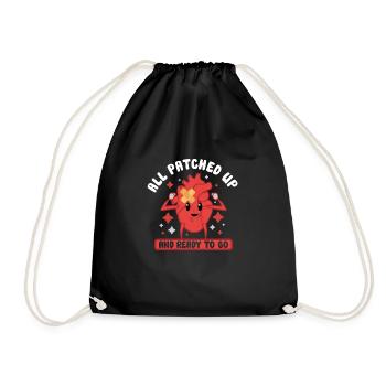 Open Heart Surgery Heart Surgery Survivor Gift - Turnbeutel - Schwarz - Vorne