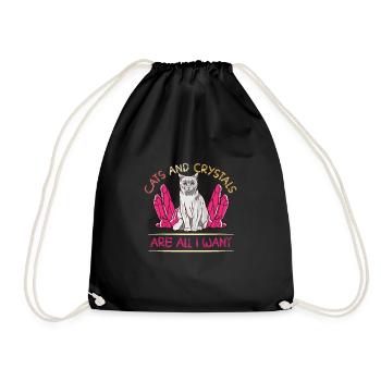 Cristaux et pierres de guérison par les cristaux - Sac de sport léger - noir - Devant