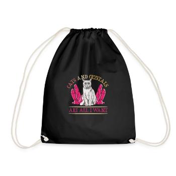 Cristaux et pierres de guérison par les cristaux - Sac de sport léger - noir - Devant