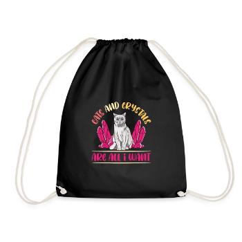 Cristaux et pierres de guérison par les cristaux - Sac de sport léger - noir - Devant
