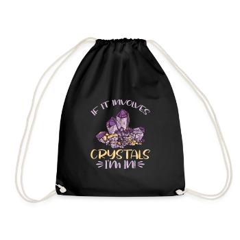 Cristaux et pierres de guérison par les cristaux - Sac de sport léger - noir - Devant
