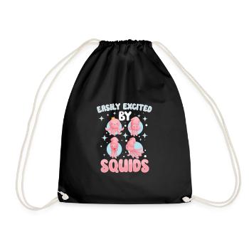 Squid Lovers Octopus Funny - Drawstring Bag - black - Front