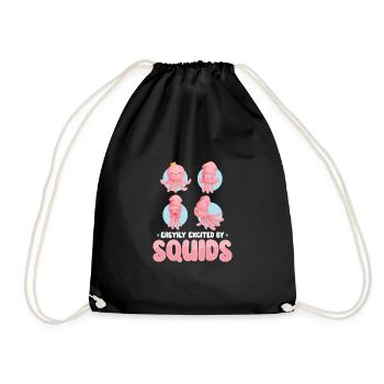 Squid Lovers Octopus Funny - Drawstring Bag - black - Front