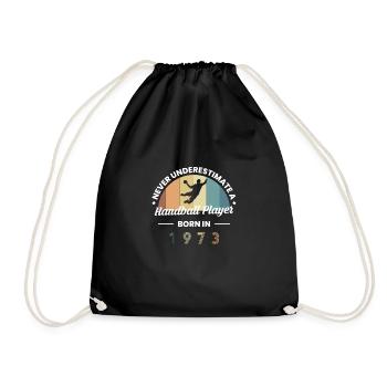 Never Understimate A Handball Player In 1973 - Drawstring Bag - black - Front