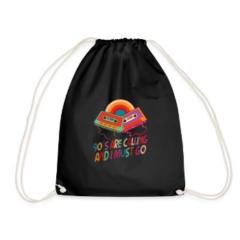 Cassette Type Vintage Cassette Retro Cassette Love - Drawstring Bag - black - Front