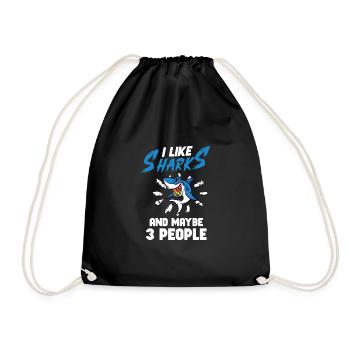Shark Ocean Predator Sea Creature - Drawstring Bag - black - Front