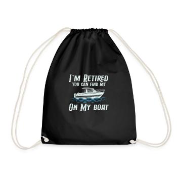 Boating Boat Captain Pontoon Sailor Cruising - Drawstring Bag - black - Front