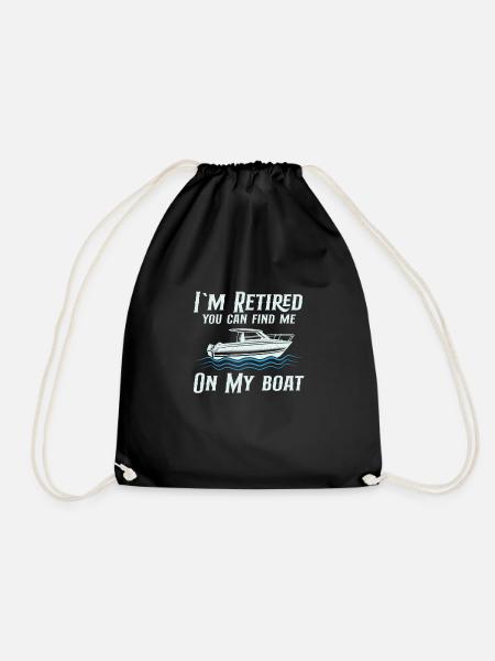 Boating Boat Captain Pontoon Sailor Cruising - Drawstring Bag - black