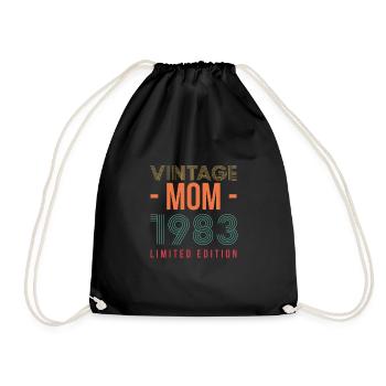 Vintage Mom 1983 Limited Edition 40th Birthday - Drawstring Bag - black - Front