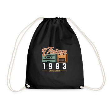 Cadeau de chemise Vintage Retro Cassette - Sac de sport léger - noir - Devant
