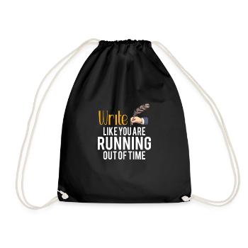 Author Writing Writers Literature - Drawstring Bag - black - Front