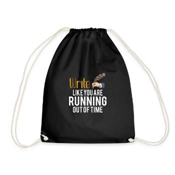 Author Writing Writers Literature - Drawstring Bag - black - Front