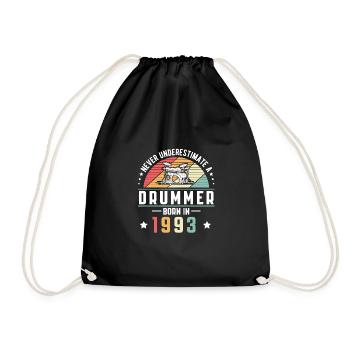 Never Understimate A Drummer Born In 1993 - Drawstring Bag - black - Front
