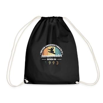 Never Understimate A Snowboarder Born In 1993 - Drawstring Bag - black - Front