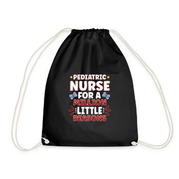 Pediatric Nurse Pediatric Nursing Tiny Human Nurse - Drawstring Bag - black - Front