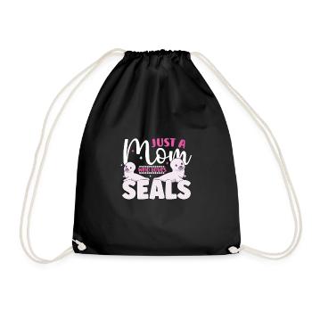 Seal Animal Wilderness Animals Seals Cute Baby Sea - Drawstring Bag - black - Front