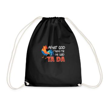 Chicken Farmer Gift Funny Chickens Country Farm - Drawstring Bag - black - Front