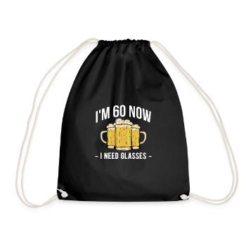 Im 60 Now I Need Glasses 1963 - Drawstring Bag - black - Front
