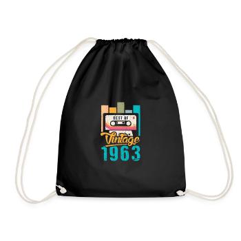 Vintage Cassette 1963 60th Birthday Shirt - Sac de sport léger - noir - Devant