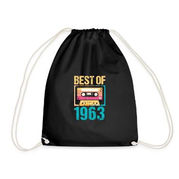 Best Of 1963 Kassette 60. Geburtstag Shirt - Turnbeutel - Schwarz - Vorne