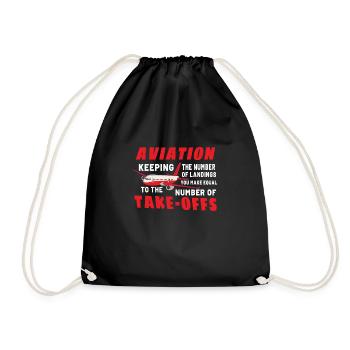 Pilot Aviation Airplane Airline Future Pilots - Turnbeutel - Schwarz - Vorne