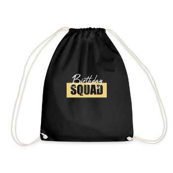 Birthday Squad Shirt Geschenk Geburtstag - Turnbeutel - Schwarz - Vorne