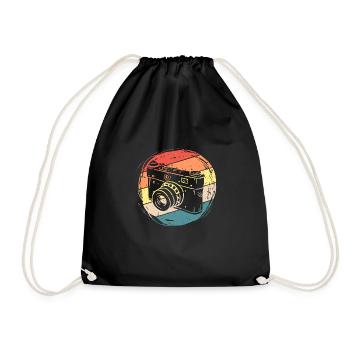 Cadeau de chemise de photographe rétro vintage - Sac de sport léger - noir - Devant