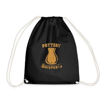 Pottery pottery clay ceramic - Drawstring Bag - black - Front