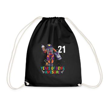 21e anniversaire Astronaute Astronomie Système solaire - Sac de sport léger - noir - Devant