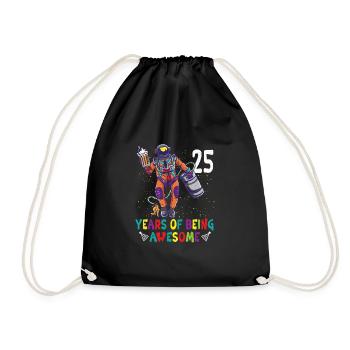 25e anniversaire Astronaute Astronomie Système solaire - Sac de sport léger - noir - Devant