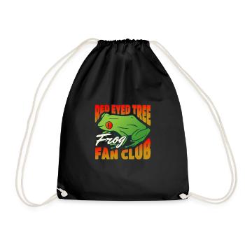 Red Eyed Tree Frog Fan Club Shirt Gift - Drawstring Bag - black - Front