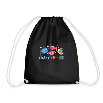 Aquaristik Aquarium Keeper Fishkeeper - Turnbeutel - Schwarz - Vorne