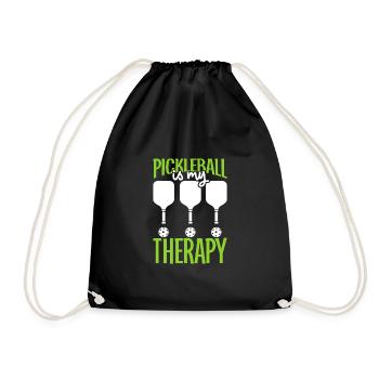 Pickleball Player Pickleball Paddle Pickleball - Drawstring Bag - black - Front