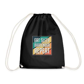 Eat Sleep Bartender Repeat Shirt - Drawstring Bag - black - Front