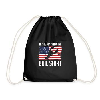 This Is My Crawfish Boil Shirt USA America Flag - Drawstring Bag - black - Front
