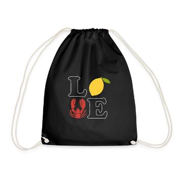Love Crawfish Shirt Gift - Drawstring Bag - black - Front