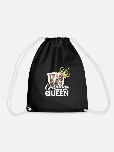 Cribbage Queen Shirt Geschenk - Turnbeutel - Schwarz