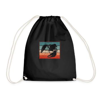 Vintage Retro Crawfish - Drawstring Bag - black - Front