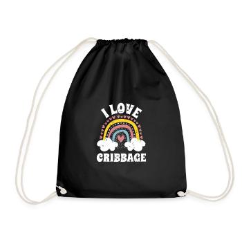 J’aime le cadeau de chemise de cribbage - Sac de sport léger - noir - Devant