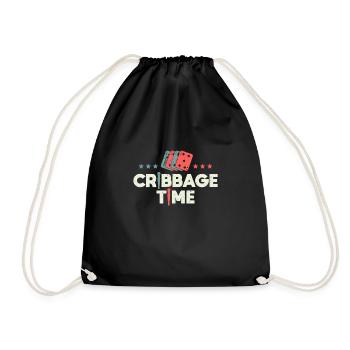 Cribbage Time Vintage Retro - Drawstring Bag - black - Front