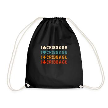 J’aime Cribbage Shirt Cadeau - Sac de sport léger - noir - Devant