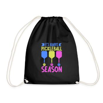 Pickleball Player Pickleball Paddle Pickleball - Drawstring Bag - black - Front