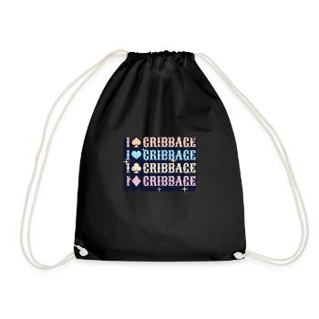 J’aime le cadeau de chemise de cribbage - Sac de sport léger - noir - Devant