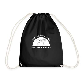 Juste un garçon qui aime les courses de chevaux Cadeau de chemise - Sac de sport léger - noir - Devant