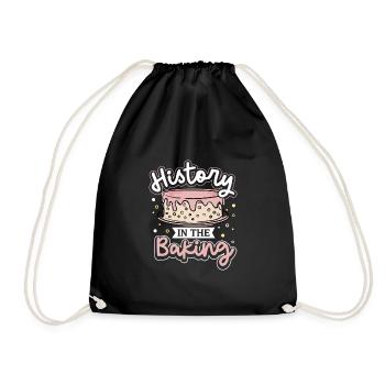 Baker Baking Cupcake Bread Cookies Kitchen Cooking - Drawstring Bag - black - Front