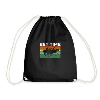 Vintage Retro Bet Time Horse Racing - Drawstring Bag - black - Front