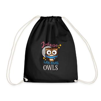 Owl Cute Owl Owl Lover just a Boy who loves owls - Turnbeutel - Schwarz - Vorne