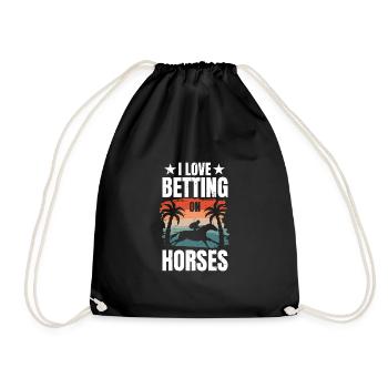 J’adore parier sur le cadeau de chemise de cheval - Sac de sport léger - noir - Devant